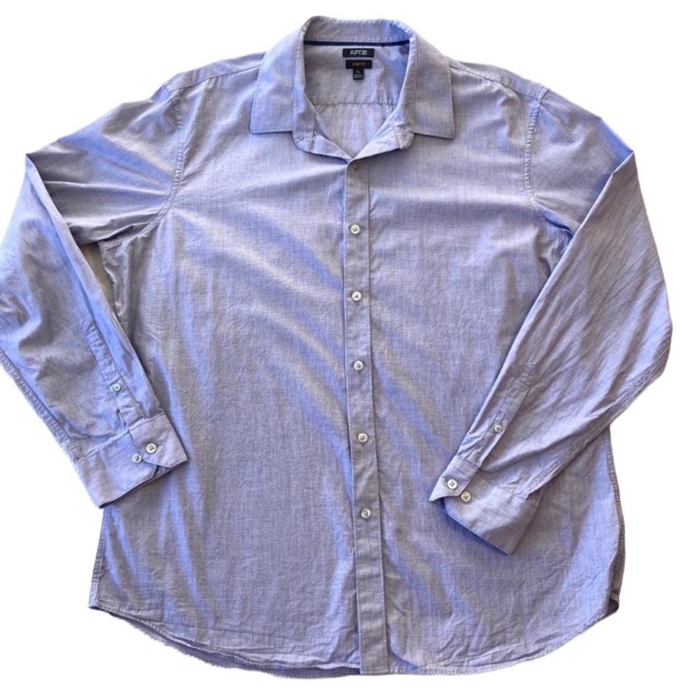 Men’s APT. 9 slim fit light purple button down shirt extra-large XL RN 73277